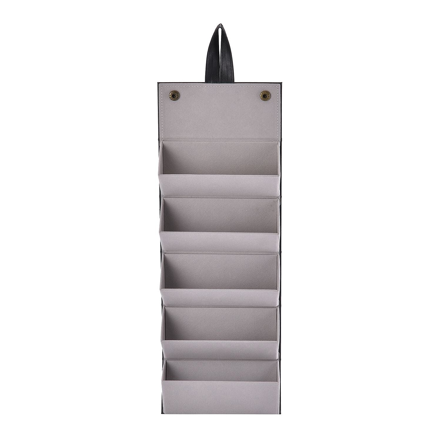 Sunglass Pattern Velvet Travel Organizer with 5 Sunglass Slots  - Black - Yellow