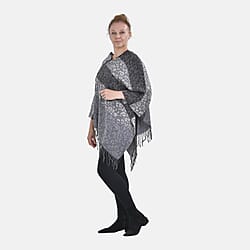 Closeout Deal - Leopard Pattern V-Neck Poncho