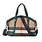 Plaid Pattern Medium Tote Bag with Detachable Shoulder Strap - Tan