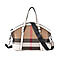 Plaid Pattern Medium Tote Bag with Detachable Shoulder Strap - White