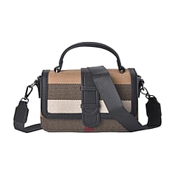 Closeout Deal Plaid Pattern Crossbody Bag with Detachable Strap - Green - (22.5x6x13cm)