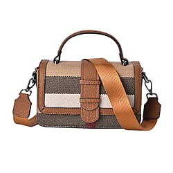 Closeout Deal Plaid Pattern Crossbody Bag with Detachable Strap - Green - (22.5x6x13cm)