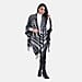 Closeout Deal V-Neck Stripe Poncho (One Size) - Grey - Black