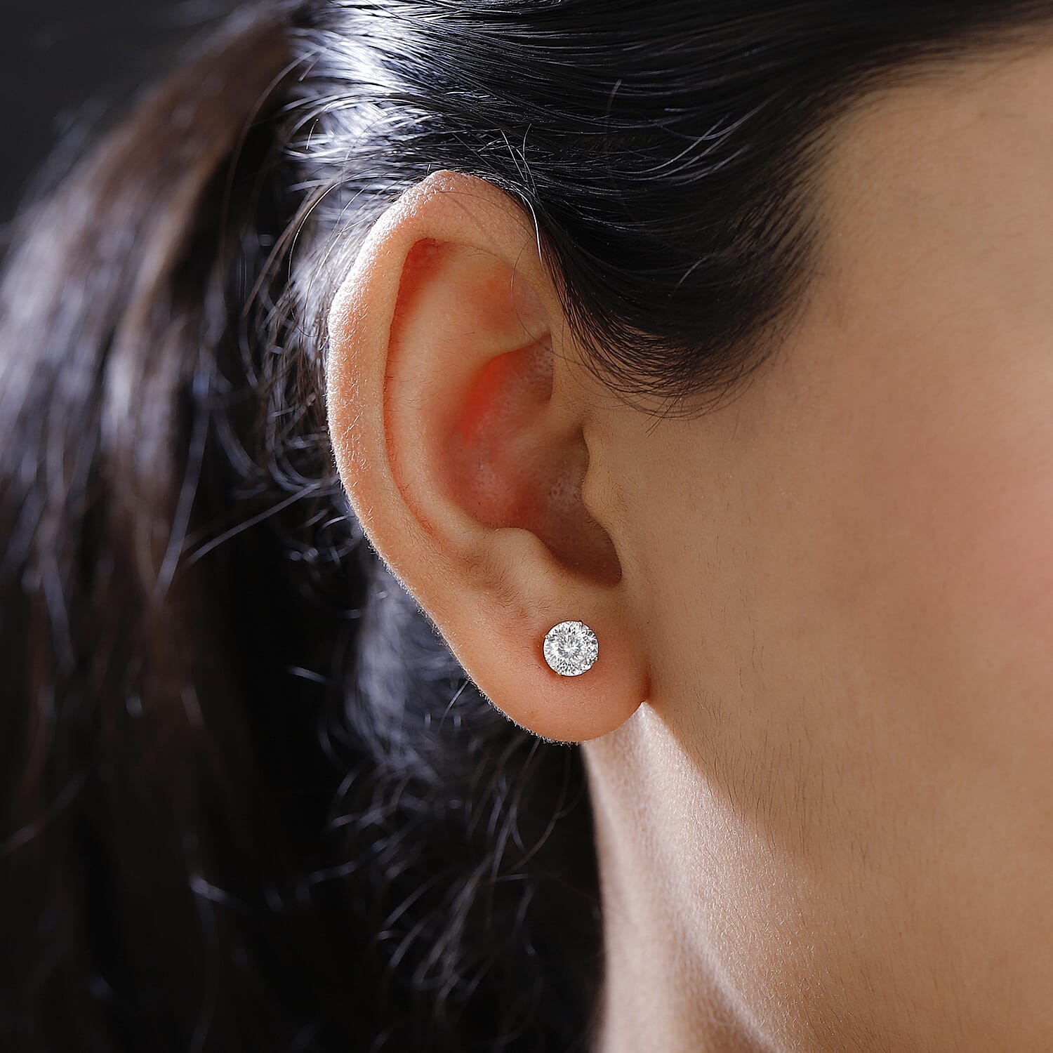 9K Yellow Gold Moissanite Stud Solitaire Earrings 1.60 Ct.