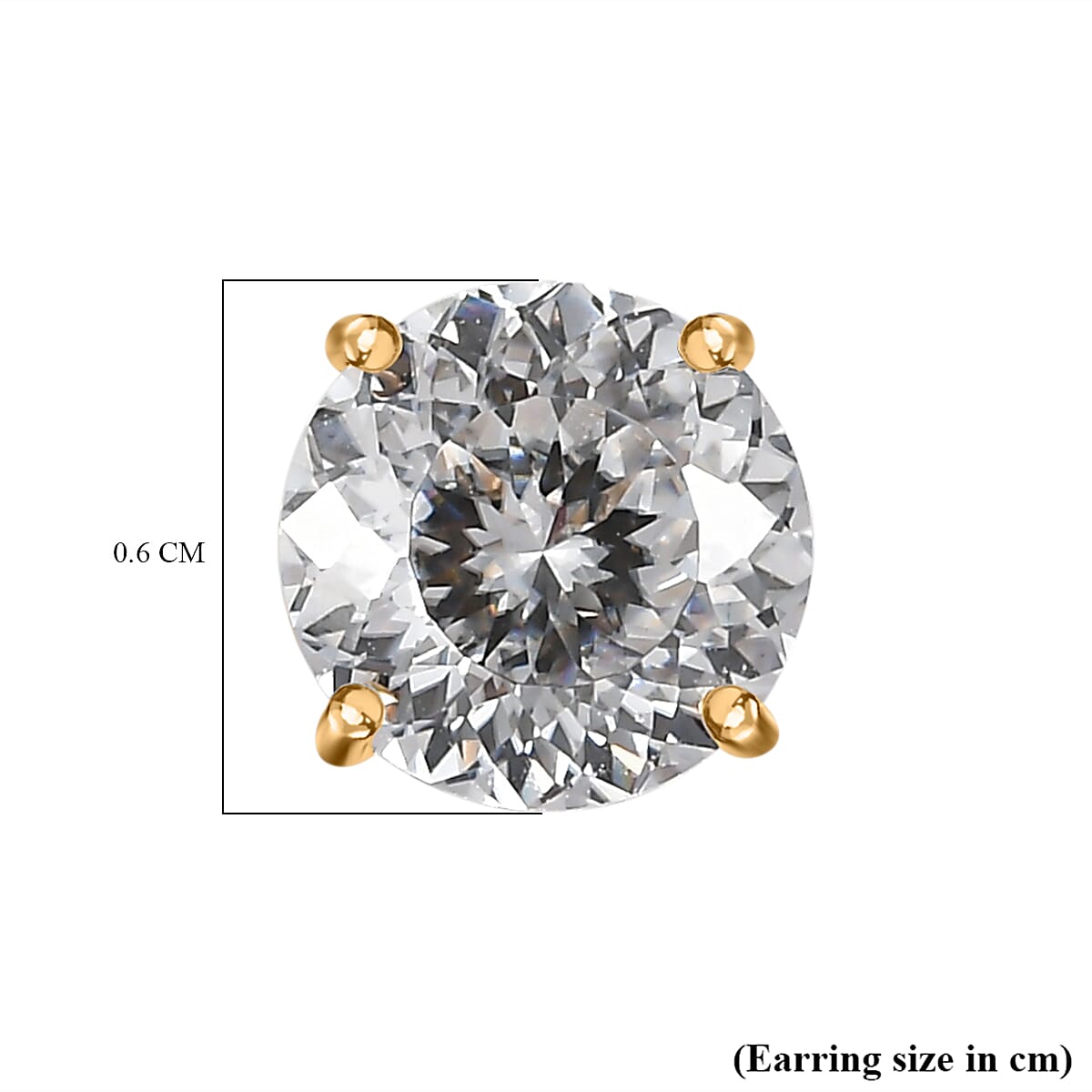 9K Yellow Gold Moissanite Stud Solitaire Earrings 1.60 Ct.