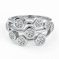 Moissanite Bubble Ring in Sterling Silver