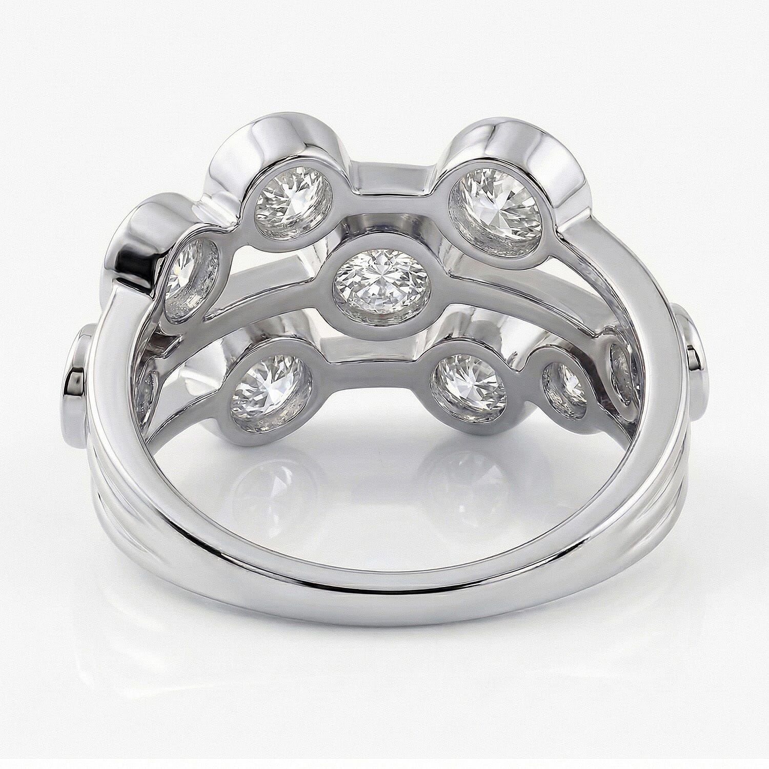 Moissanite Bubble Ring in Sterling Silver