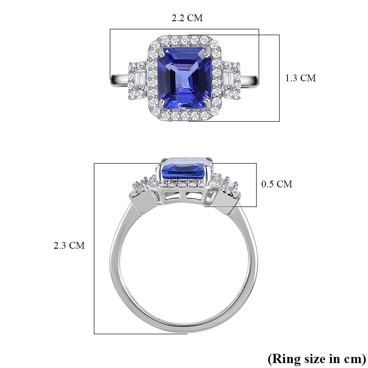950 Platinum AAAA Tanzanite & Diamond (VS, E-F) Ring 5.59 Ct, Platinum Wt. 5.26 Gms Size L (Resize To I,J,K,M,N,O)
