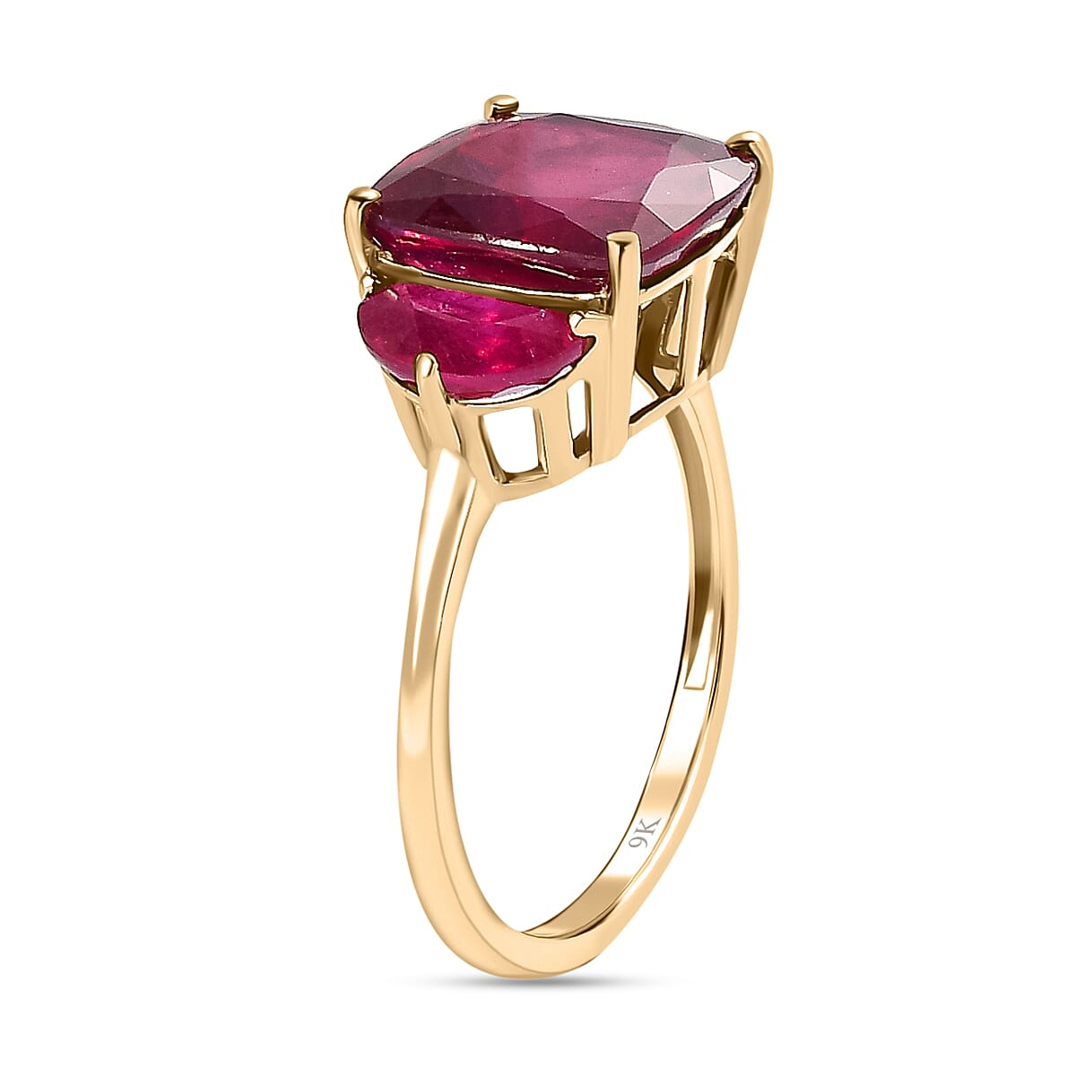 9K Yellow Gold African Ruby Ring 8.28 Ct.