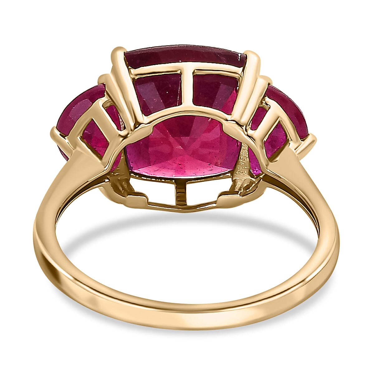 9K Yellow Gold African Ruby Ring 8.28 Ct.