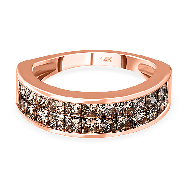 NY Close Out Deal - 14K Rose Gold SGL Certified Natural Champagne ...