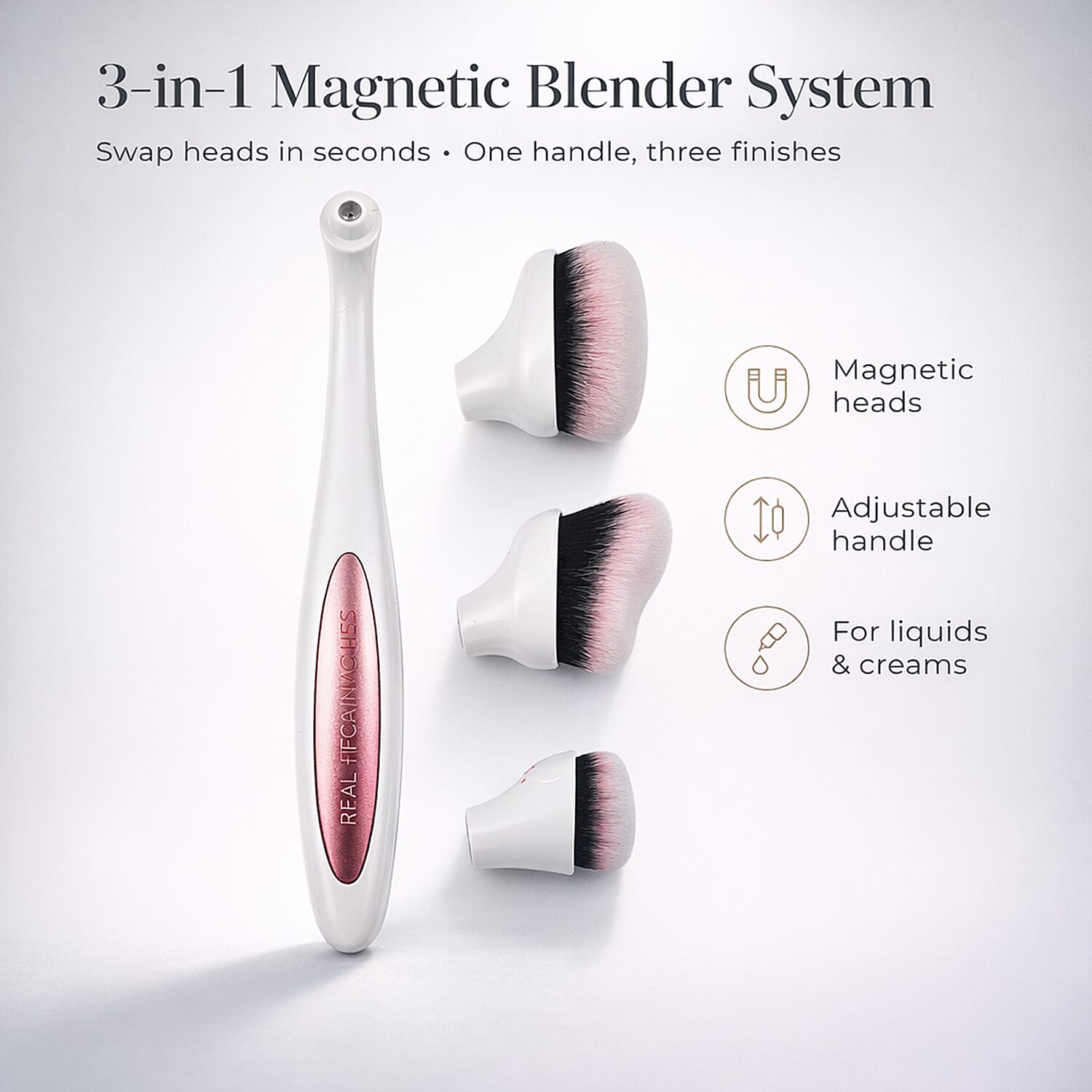Real Techniques 3 in 1 Adjustable Blender Set With Magnetic Heads