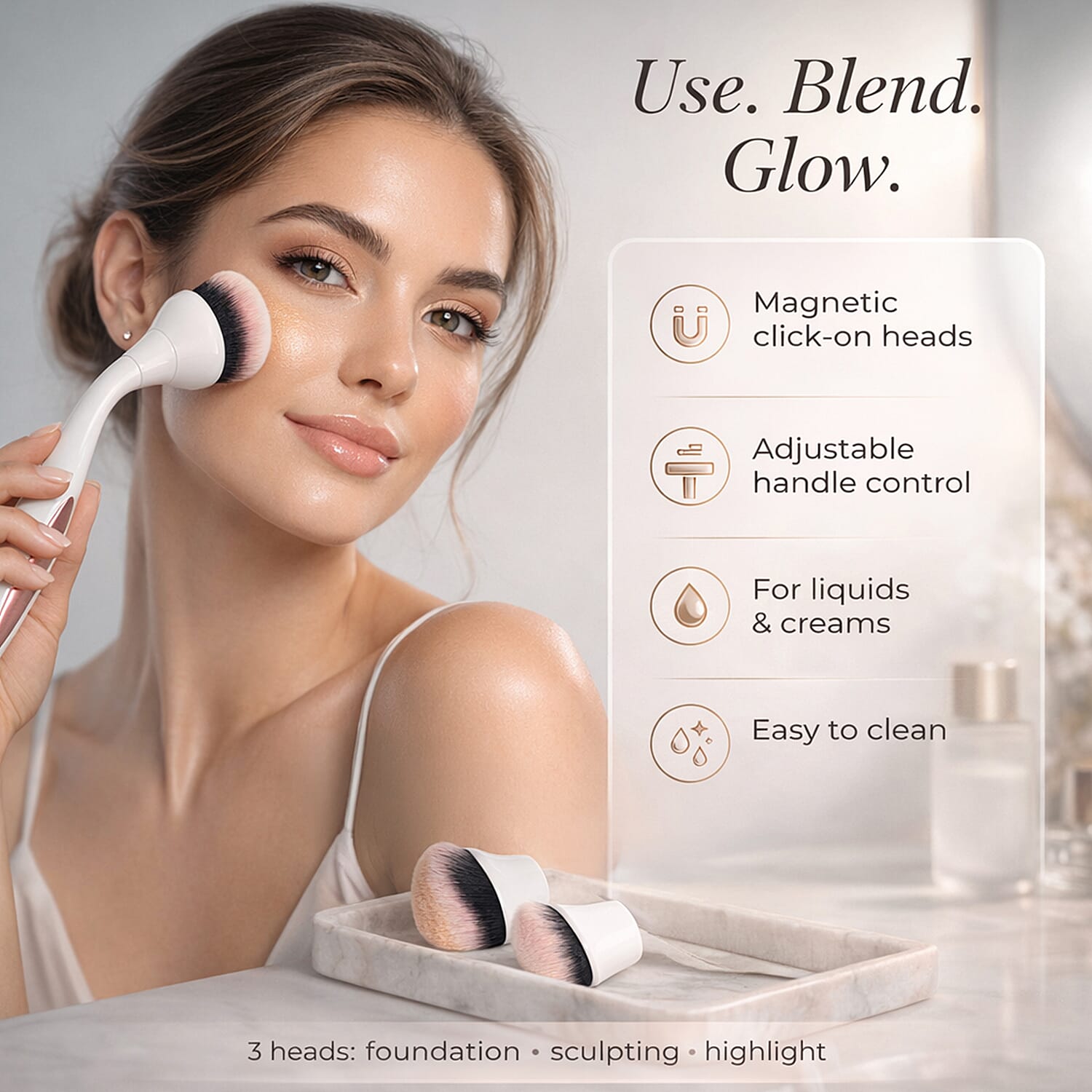 Real Techniques 3 in 1 Adjustable Blender Set With Magnetic Heads