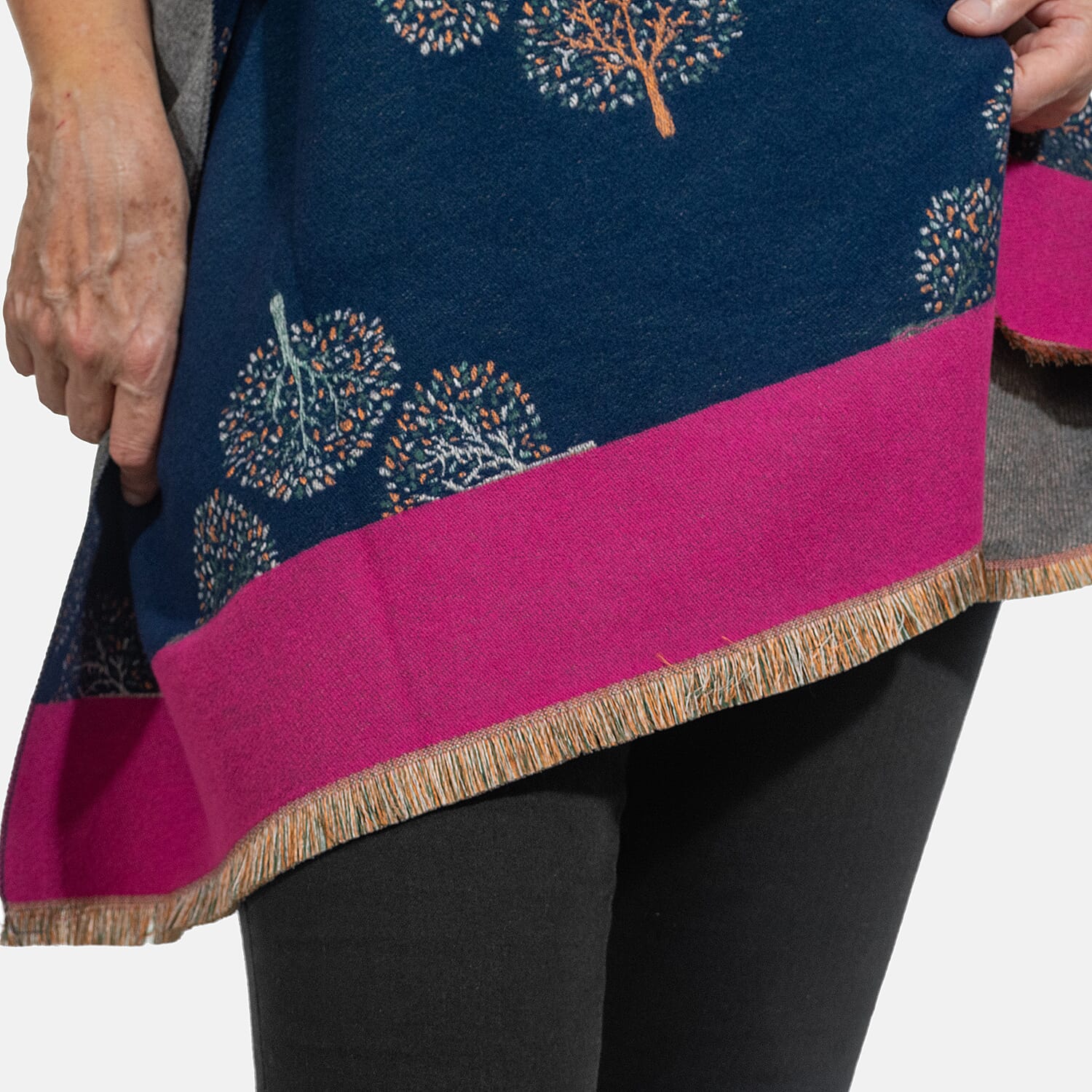 Closeout Deal - Viscose Blend Winter Shawl (Size 185x63 cm) - Blue