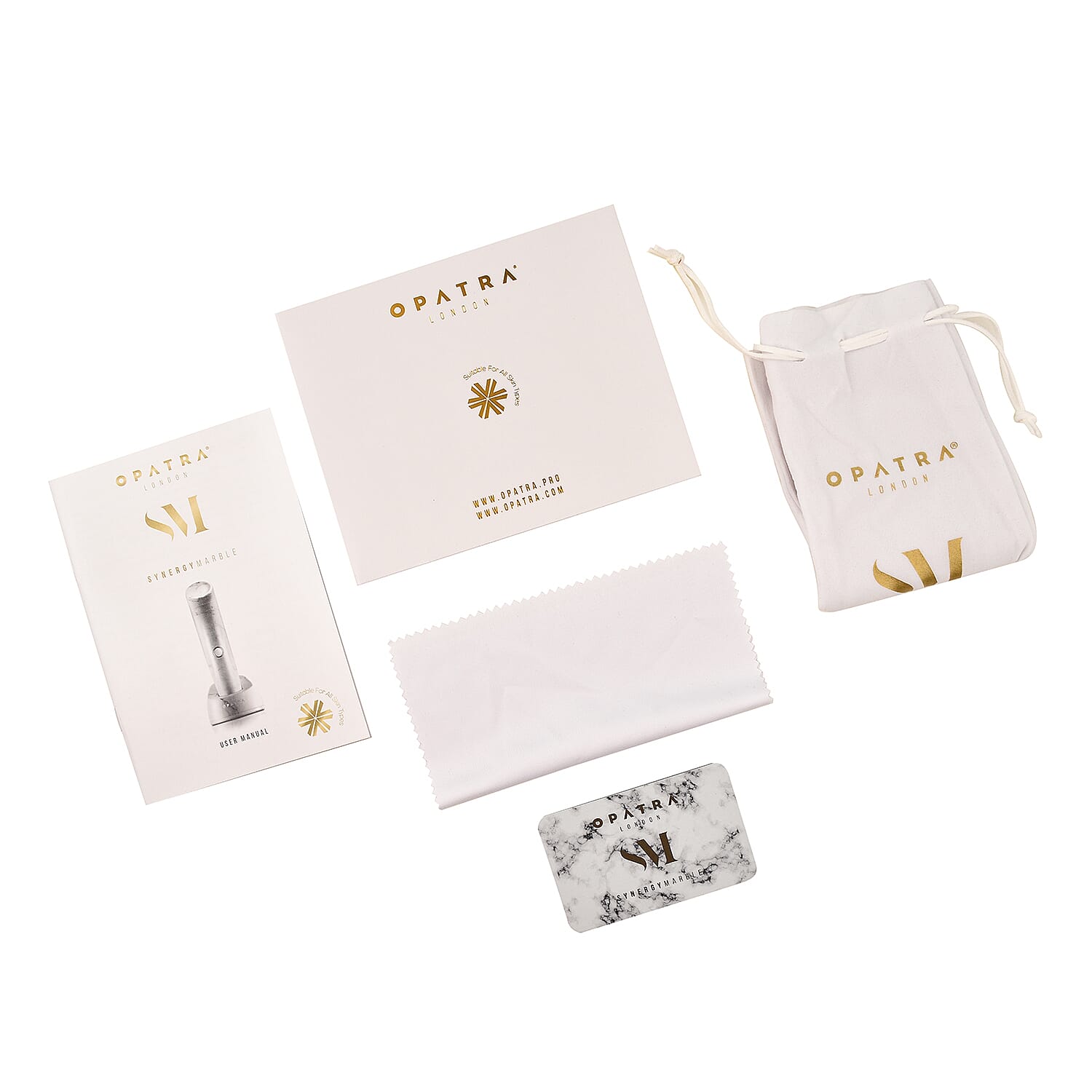 Opatra Synergy Marble Rose Quartz Face Device - Free Lifetime Warranty - FREE GIFT (CONDUCTIVE GEL 300 ML )