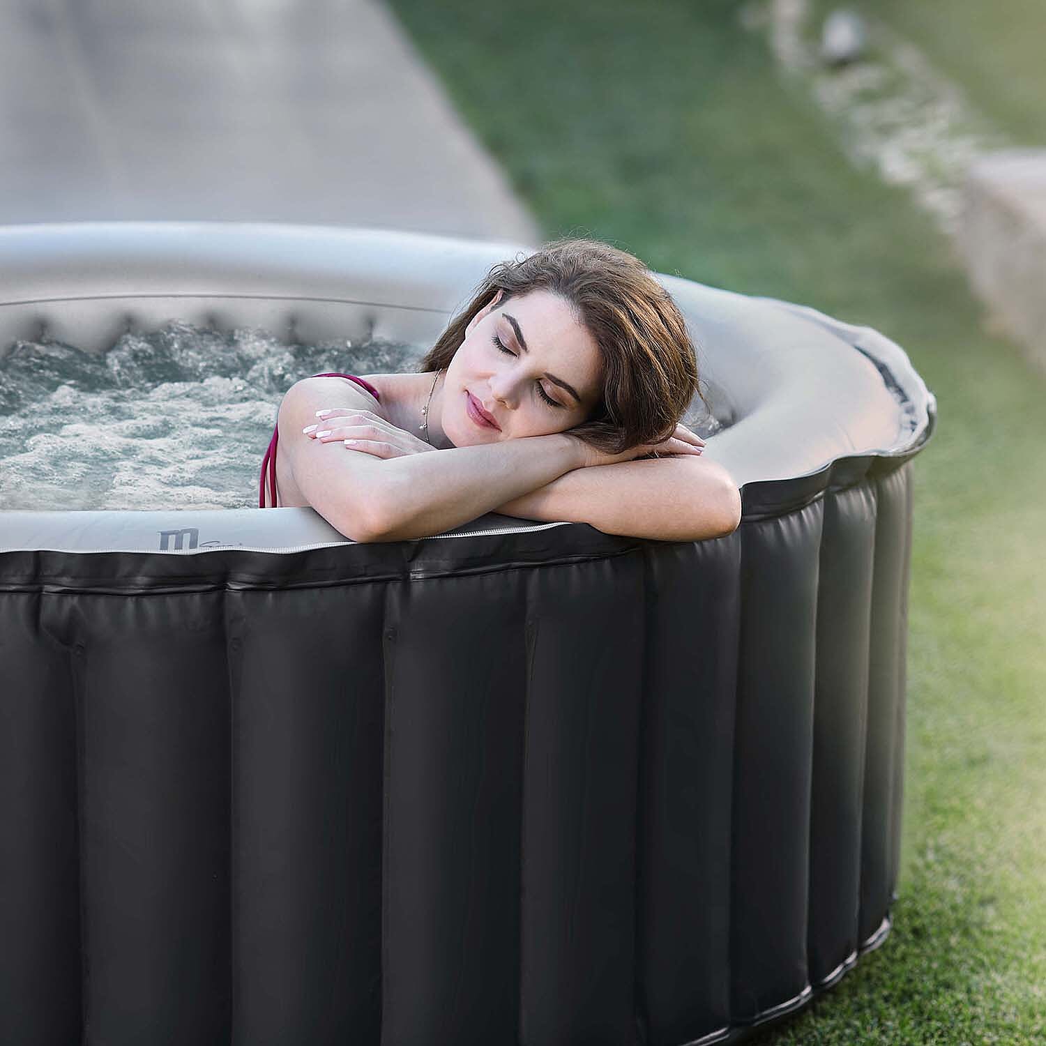 MSpa Energy Efficiant Inflatable Hot Tub 4 Person Round Spa with 118 Air Jets & Smart Filtration System