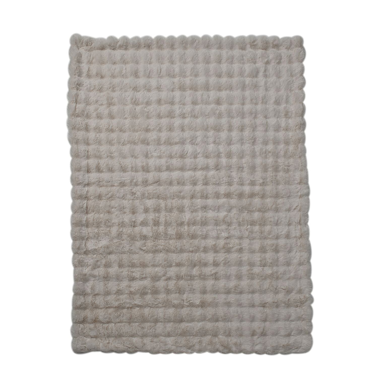 Deluxe Range- Super Soft Faux Fur Double Layer Blanket (Size 200x150) - Cream