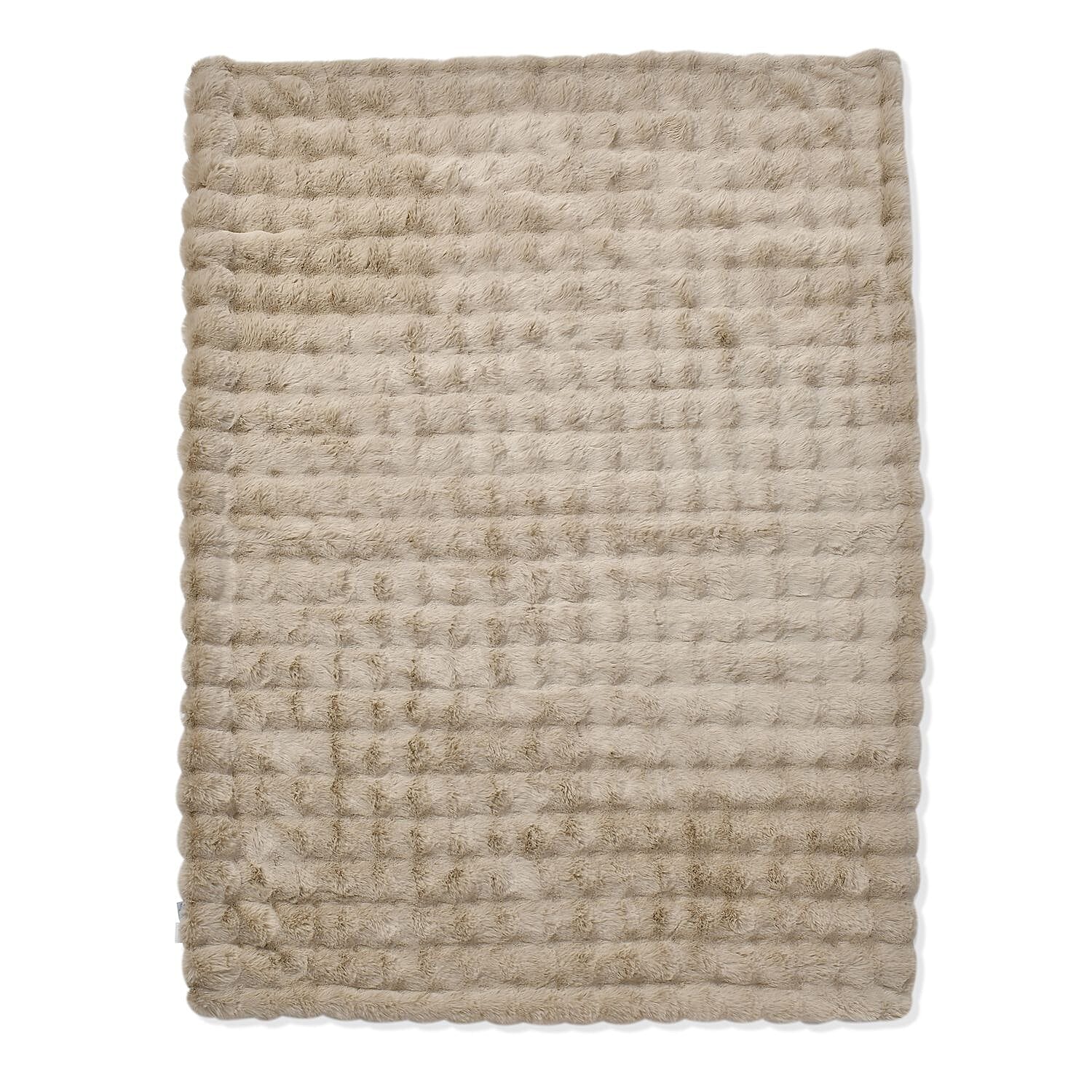 Deluxe Range- Super Soft Faux Fur Double Layer Blanket (Size 200x150) - Natural