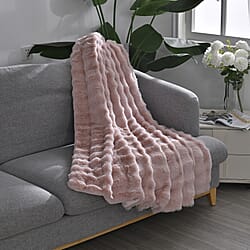 Deluxe Range- Super Soft Faux Fur Double Layer Blanket (Size 200x150) - Cream