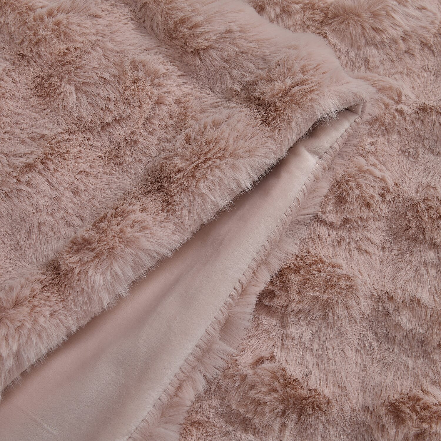 Deluxe Range- Super Soft Faux Fur Double Layer Blanket (Size 200x150) - Blush Pink