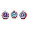 Set of 3 Hanging Light Up Baubles with Christmas Scene - Red