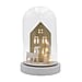 Snowy House and Tree Scene Light Up Dome - White