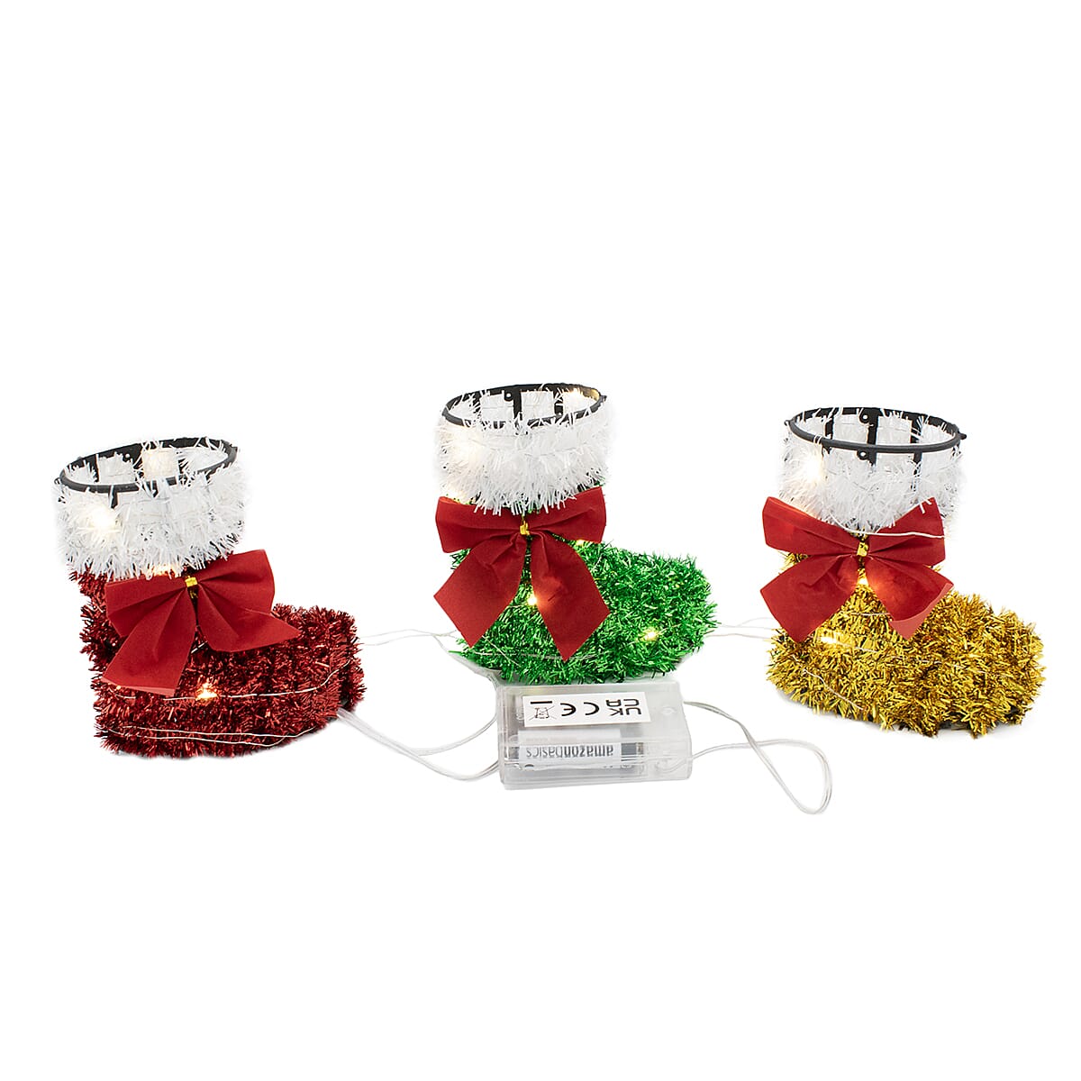 Set of 3 Stocking Christmas Lights (Battery Operated) - Multi