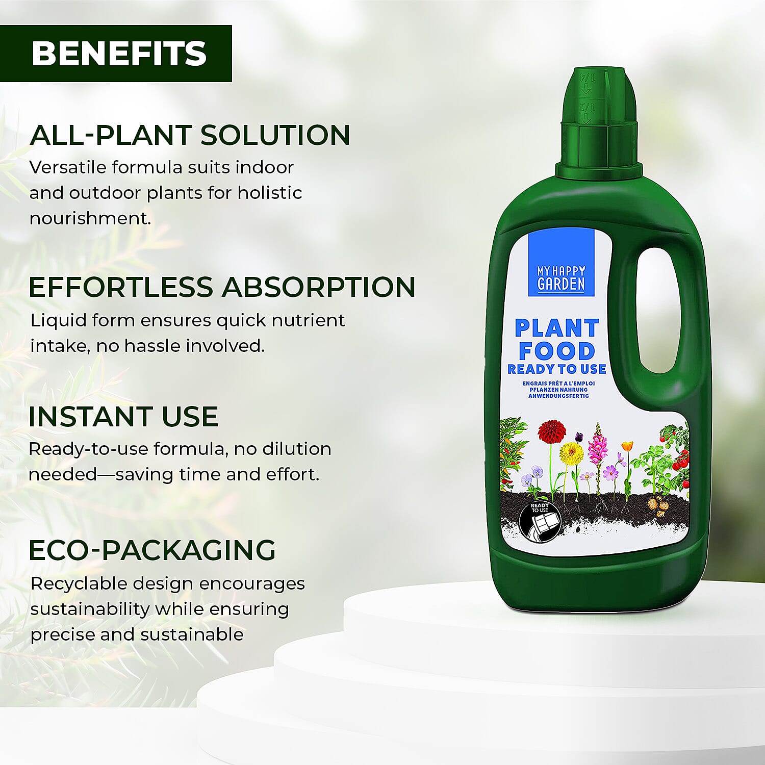 Happy Garden Liquid Plant Food  - (1LTR Ready to Use)