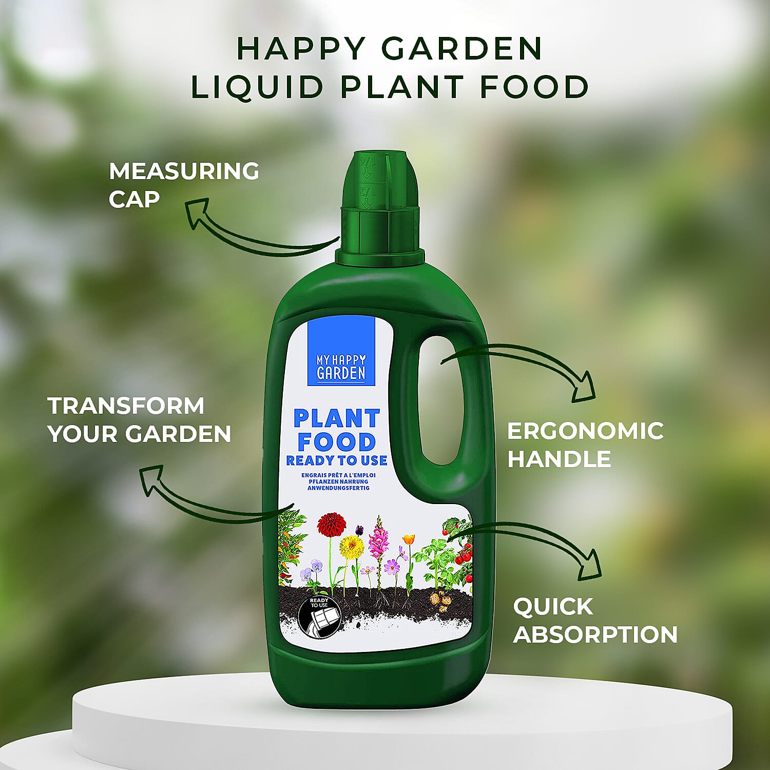 Happy Garden Liquid Plant Food  - (1LTR Ready to Use)
