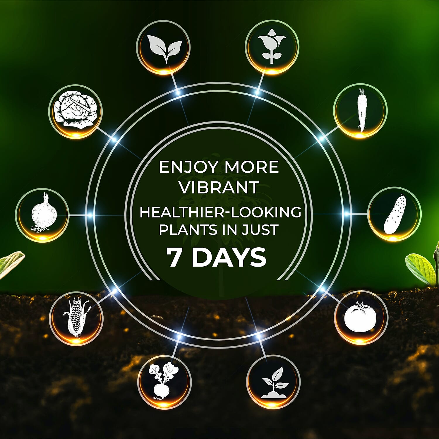 Happy Garden 7 Day Liquid Plant food - (1L Concentrated) - Healthy Growth and Robust Blooms - Mix 1-4L to 1L Water. Blend Of Nutrients. Nitrogen, Potassium, Phosphorus, Magnesium, Fertiliser