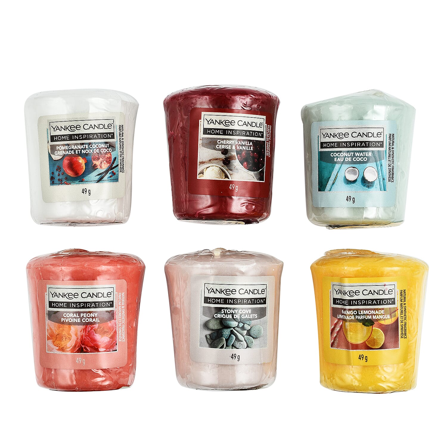 Yankee Candle Home Inspiration Votive Gift Set - 6 Candles -Burn Time up to 12 to 15hrs Per Candle