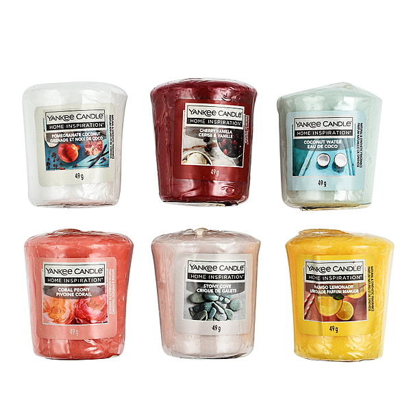 Yankee Candle Home Inspiration Votive Gift Set - 6 Candles -Burn Time up to  12 to 15hrs Per Candle - 7552201 - TJC