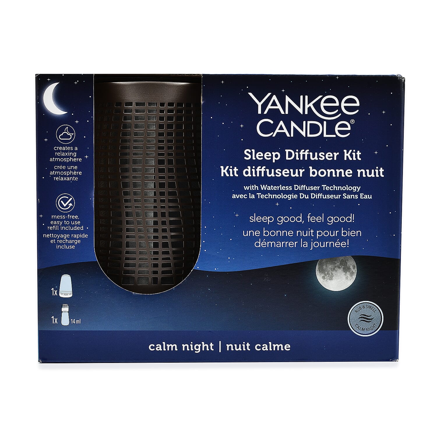 Yankee Candles Sleep Diffuser Starter Kit Calm Night - Bronze