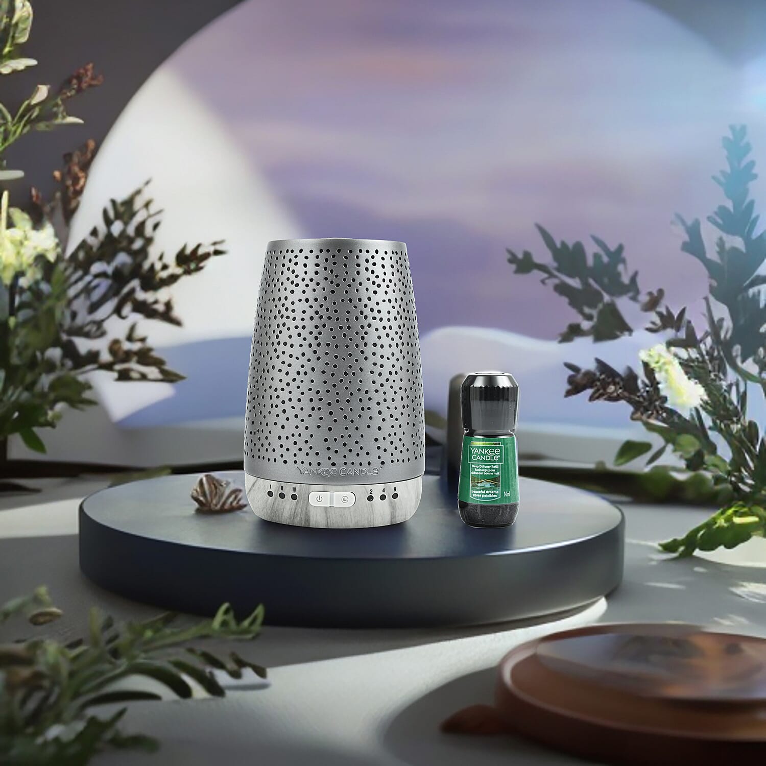 BEAT THE HIGH STREET- Yankee Candles Sleep Diffuser Starter Kit Peaceful Dreams - Silver