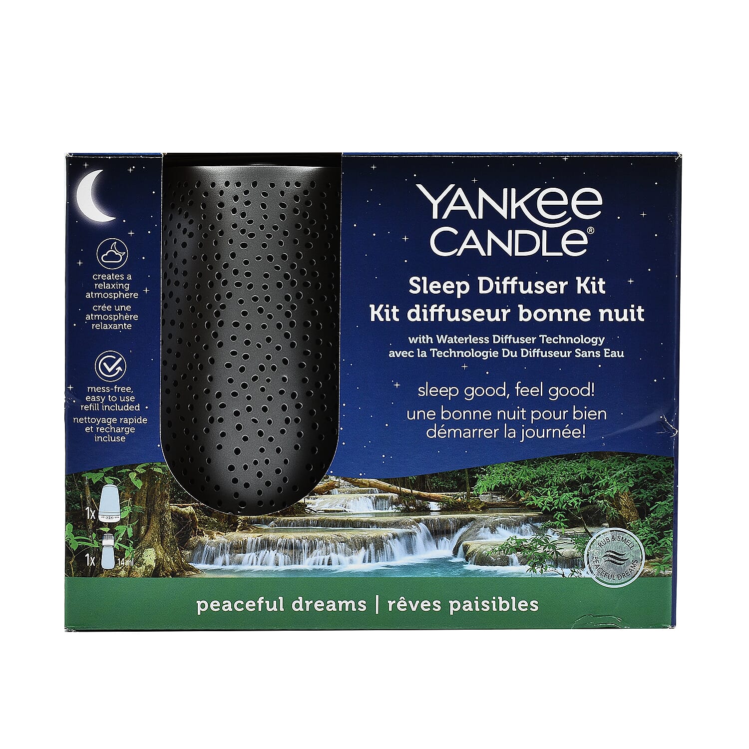 BEAT THE HIGH STREET- Yankee Candles Sleep Diffuser Starter Kit Peaceful Dreams - Silver