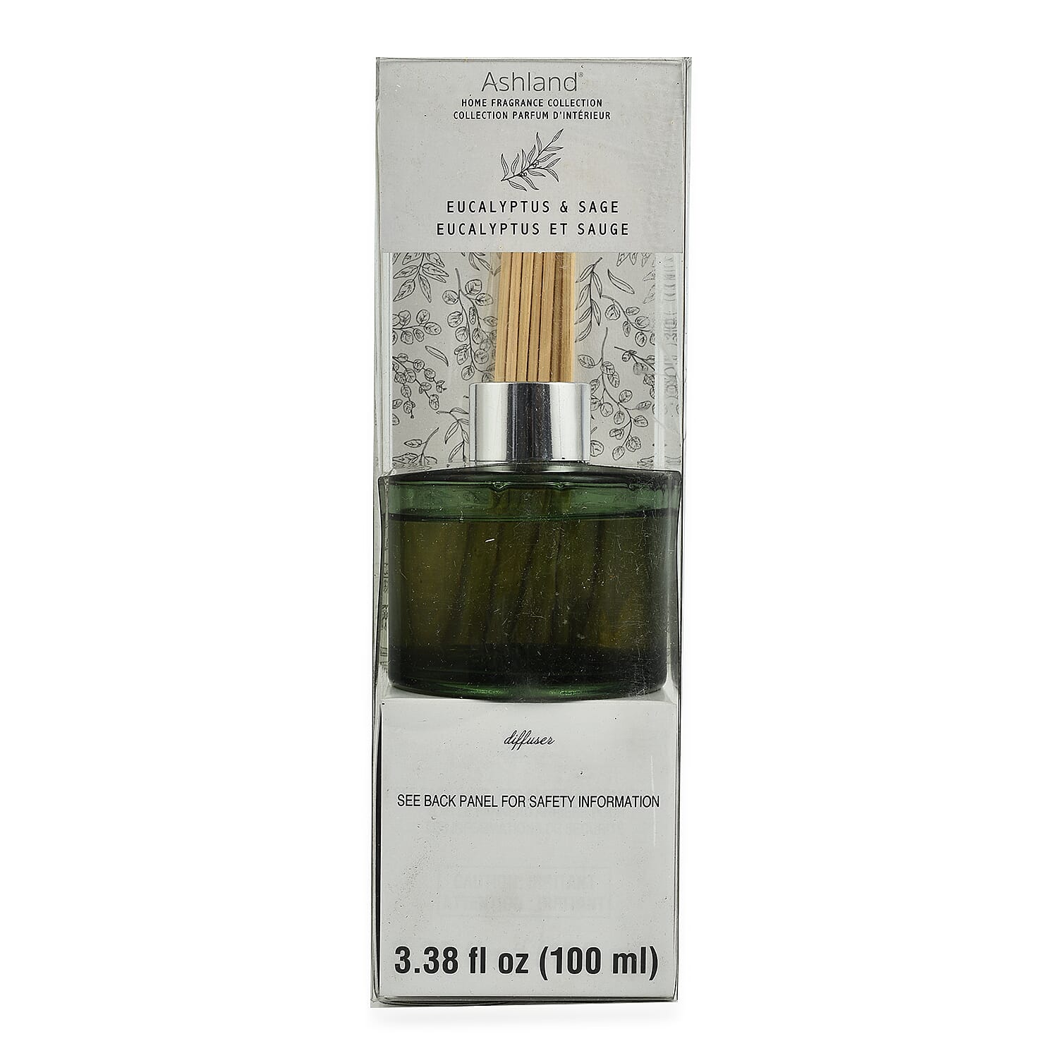 CloseOut - Reed Diffuser in Glass Jar with 7 Reeds Sticks (100ml) -  Eucalytus & Sage