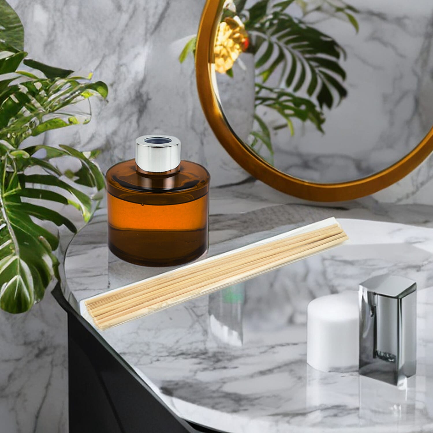 Reed Diffuser in Glass Jar with 7 Reeds Sticks (100ml) - Grapefruit - Honey