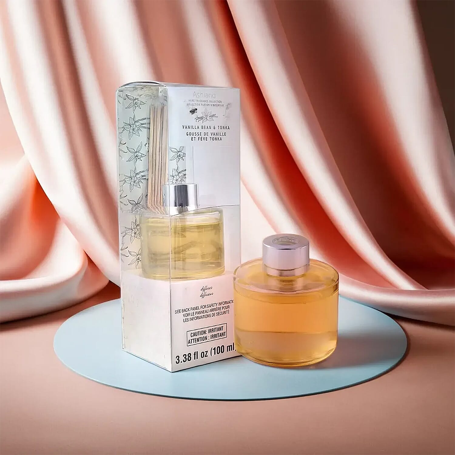 Reed Diffuser in Glass Jar with 7 Reeds Sticks (100ml) - Vanilla Bean & Tonka