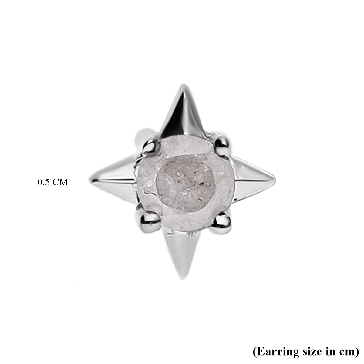 9K White Gold Diamond (G-H) Star Earrings (with Push Back)