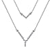 Diamond Necklace (Size - 18) in 18K Vermeil Rose Gold Sterling Silver 0.26 Ct