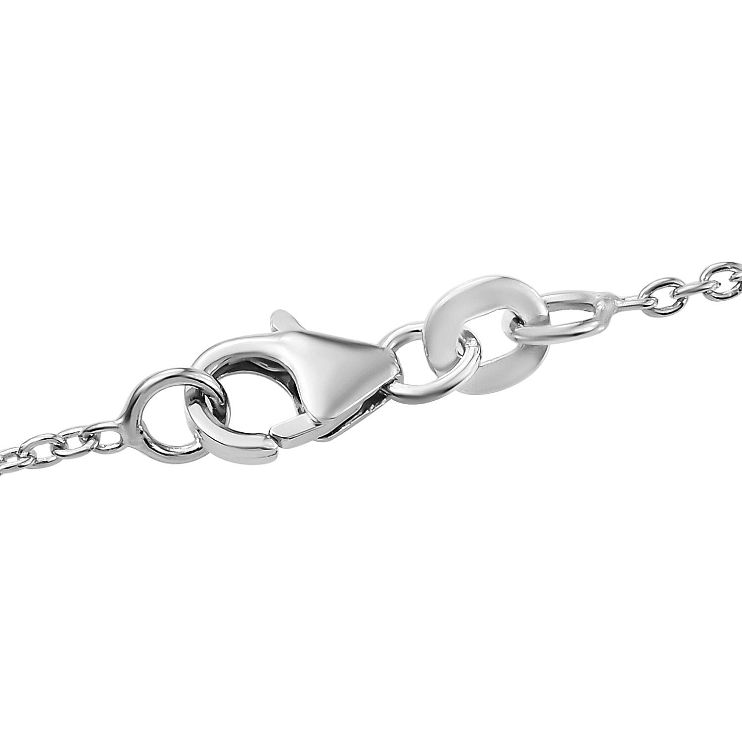 Diamond Necklace (Size - 18) in Platinum Overlay Sterling Silver 0.25 Ct