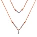 Diamond Necklace (Size - 18) in 18K Vermeil Rose Gold Sterling Silver 0.26 Ct