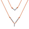Diamond Necklace (Size - 18) in 18K Vermeil Rose Gold Sterling Silver 0.26 Ct
