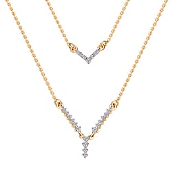 Diamond Necklace (Size - 18) in Platinum Overlay Sterling Silver 0.25 Ct