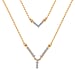 Diamond Necklace (Size - 18) in 18K Vermeil Rose Gold Sterling Silver 0.26 Ct