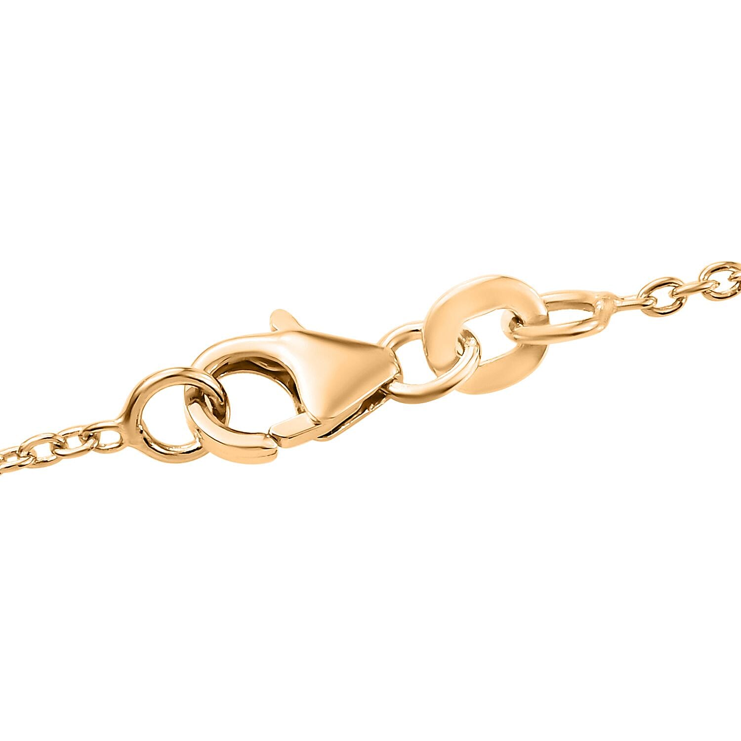 Diamond Necklace (Size - 18) in 18K Vermeil Yellow Gold Sterling Silver 0.26 Ct