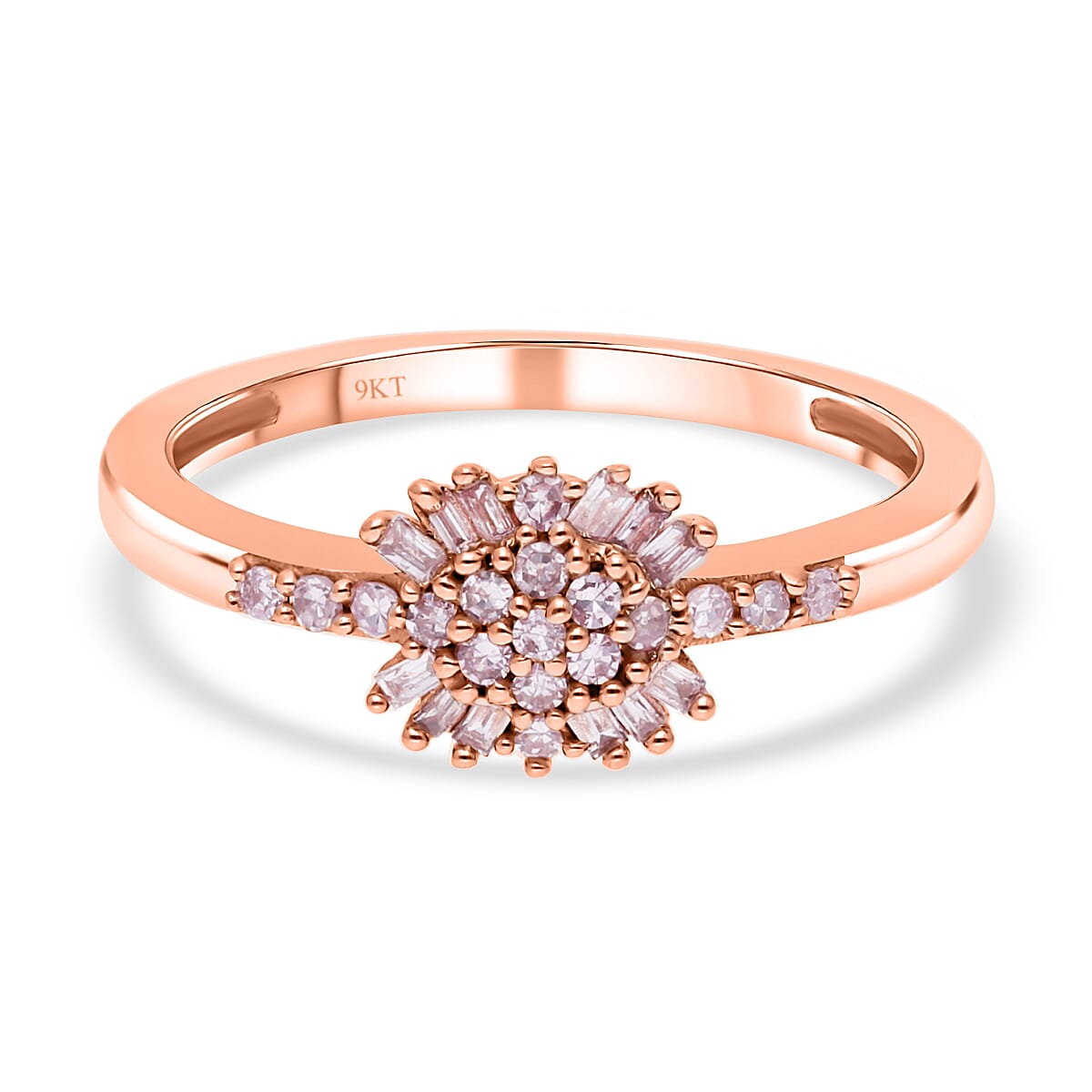 Limited Edition- 9K Rose Gold SGL Certified Natural Pink Diamond Ring 0.25 Ct