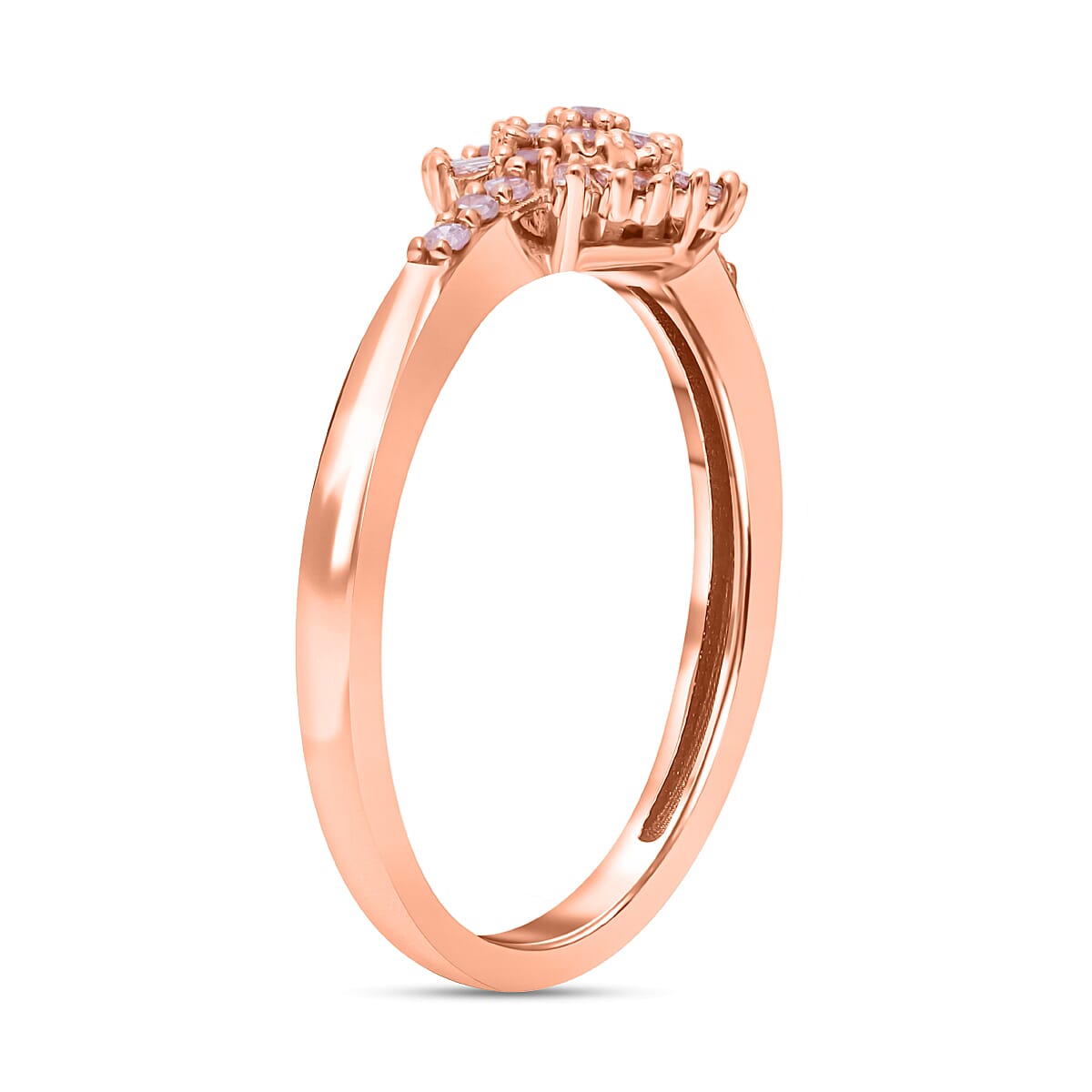 Limited Edition- 9K Rose Gold SGL Certified Natural Pink Diamond Ring 0.25 Ct