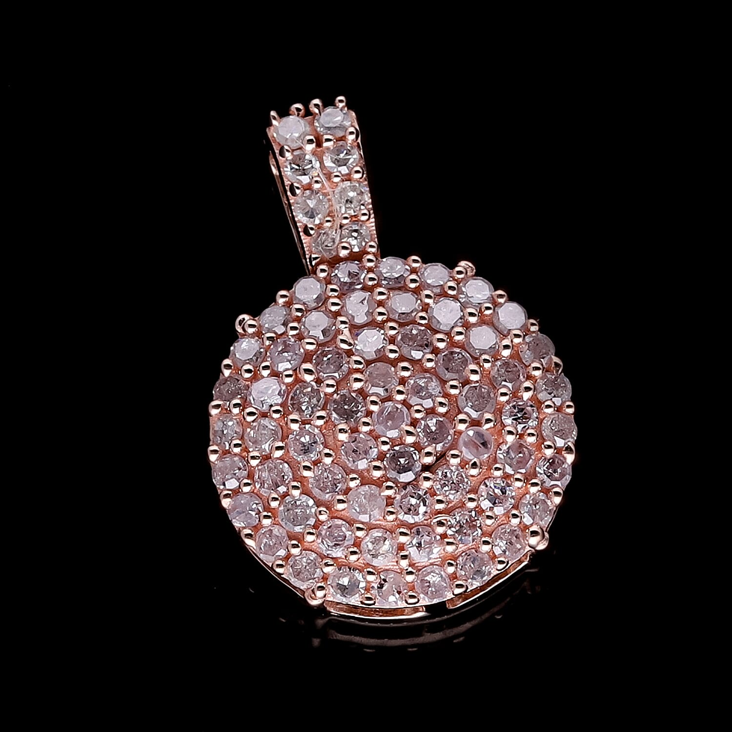 9K Rose Gold SGL Certified Pink Diamond and White Diamond Pendant 0.50 Ct