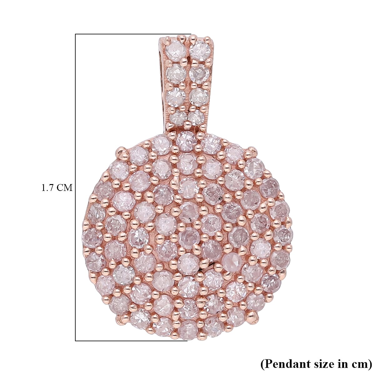 9K Rose Gold SGL Certified Pink Diamond and White Diamond Pendant 0.50 Ct